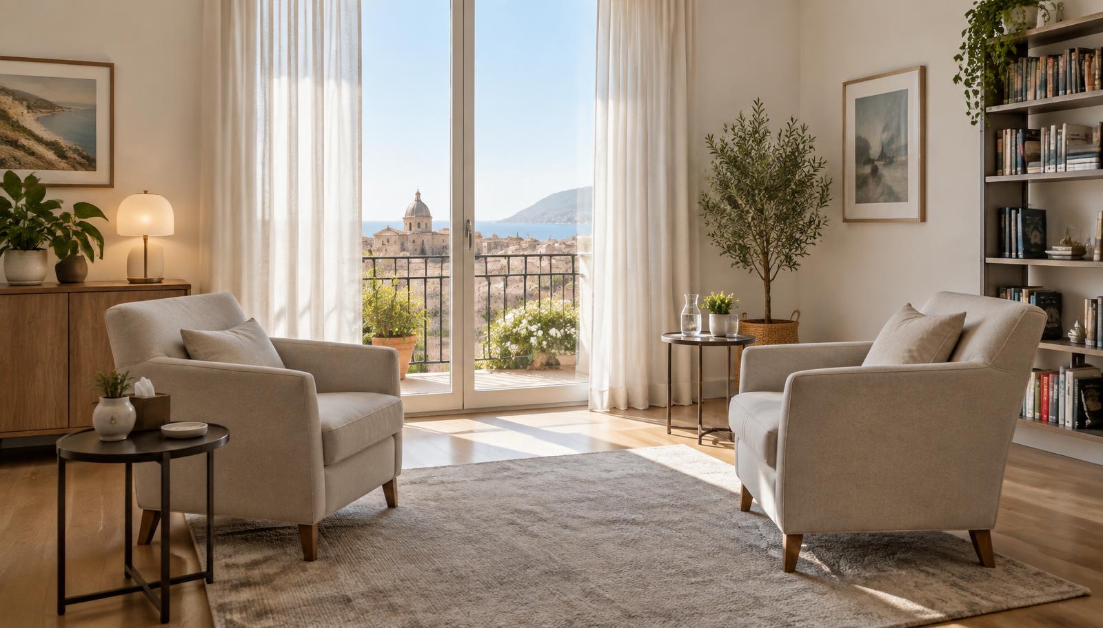 Studio di psicoterapia luminoso e accogliente